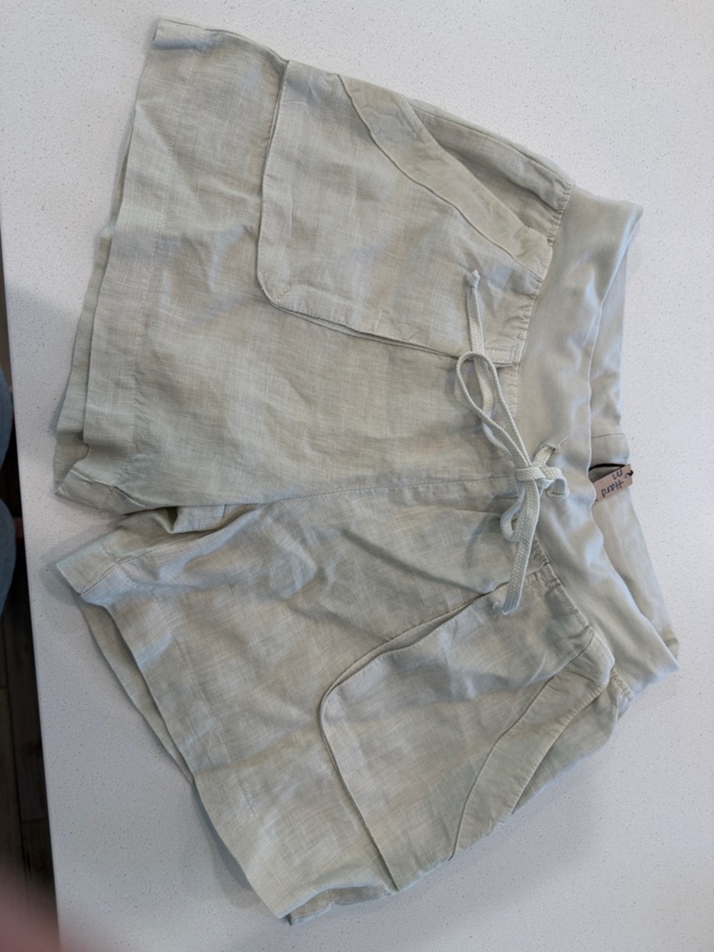 Hard Tail Light Sage Linen Drawstring Shorts